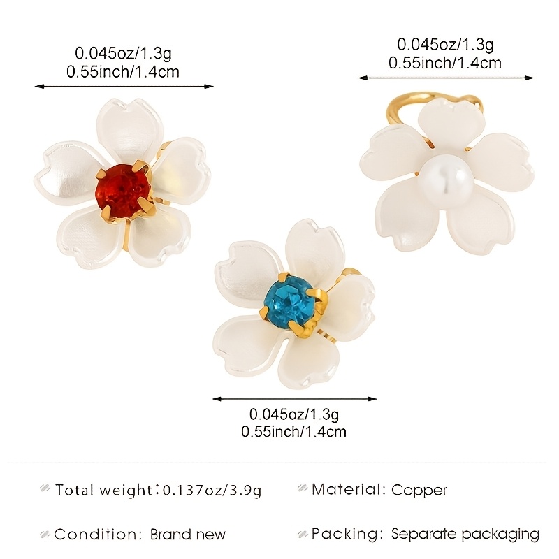 Women's Unique Synthetic Zirconia Flower Ear Clip